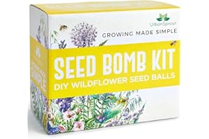 URBAN SPROUT Wildflower Seed Bomb Kit - Make Your Own Bee & Butterfly Friendly Bee Balls - 100% UK Native Mix, 1,000+ Seeds with Step-by Step Instruction - Easy to Use - Perfect Wildlife Gifts - Bee Bomb Kit