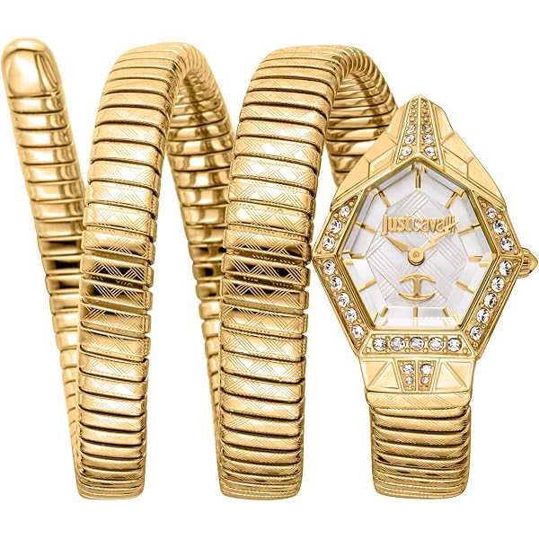 Montre Roberto Cavalli Pour Femme - Bracelet Acier Inoxydable Gris Argent, Boîtier Octogonal, étanche 50m