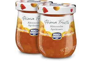 Menz&Gasser, Confettura Extra di Albicocche Prima Frutta, con 50% di Frutta, Realizzata con Frutta di Alta Qualità IQF, Lavorata in Trentino-Südtirol, Naturalmente Senza Glutine, Vegan, 2x340 g