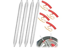 Siyurongg Set de 4 Palancas para Neumáticos & 4 Protectores de Rines, Herramientas de Montaje y Desmontaje de Neumáticos para Moto, Auto y Bicicleta con Protectores de Rines para