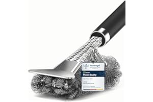 TNTOR Grill Brush, BBQ Cleaner Cleaning Brush with Stainless Steel Scraper, Bristles and Extra long Handle, BBQ Wire Brush for Charcoal Grill, Electric Grill, Gas Grill.