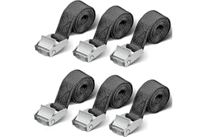 OWEGE Spanngurte Kurz 6 Stück 250kg 1m,2m Spanngurt Schwarz Zurrgurte Motorrad zurrgurt für Motorrad Fahrradträger Extrem robuste Zurrgurt (1m * 6Pcs)