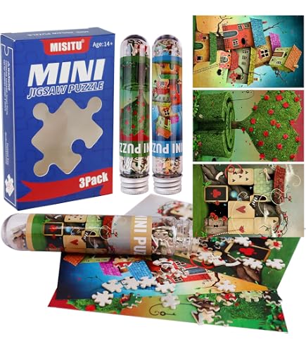 MISITU 3er Pack Mini-Puzzle – 150 Teile Pro Puzzle, Flamingo Papagei Schwan, Kleines Knobelvergnügen Für Erwachsene