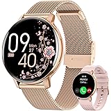 HaSaKei Smartwatch damski z funkcją telefonu, ekran dotykowy HD o przekątnej 1,39", pomiar tętna, krokomierz, 100+ trybów spo