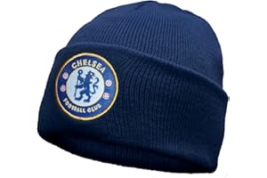 Chelsea FC Official Football Gift Knitted Bronx Beanie Hat Navy Blue