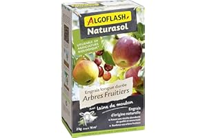ALGOFLASH NATURASOL Engrais Arbres Fruitiers, Longue durée, Jusqu'à 16 m², UAB, 2 kg, ABIOFRUI2