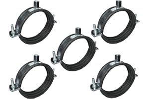 AERZETIX - Juego de 5 abrazaderas soporte fijación tubos para conductos de aire - sistema de aire acondicionado/ventilación - Ø90mm - DIN EN 10111 - en acero galvanizado - atornillar М8/М10 - C49849