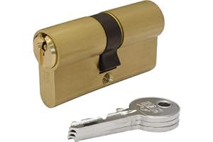 CILINDRO F5S3030L LATÓN 60mm (30+30mm) LEVA LARGA 15mm. CON 3 LLAVES DE SERRETA. IFAM