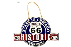 DiiliHiiri Route 66 Targa in metallo stile vintage per la decorazione della casa (Historic Route 66)