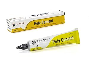 Humbrol AE4021 12ml Poly Cement Tube - Clear quick dry plastic glue for model making