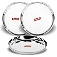 Sumeet Stainless Steel Plates - Set Of 3, Silver