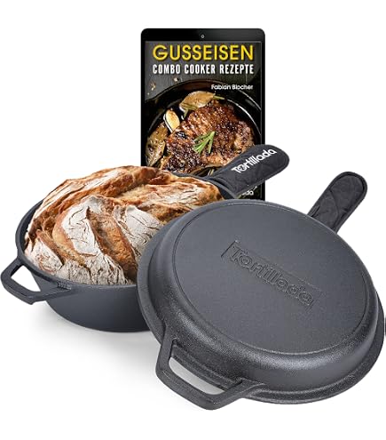 JETAINE Brotback-Set Mit Gärkörbchen – 22,9 Cm Rund & 25,4 Cm Oval, Inkl. Teigschaber, Brotlame & Bürste
