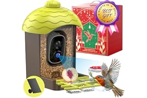 AIPOAAOL Mangeoire Oiseaux Exterieur Camera Solaire: 2K HD Camera WiFi Exterieure sans Fil - Nichoir Mesange Exterieur Abreuvoir Oiseaux Sauvages IP66 - Enfant Parent Cadeaux d'amoureux des Oiseaux