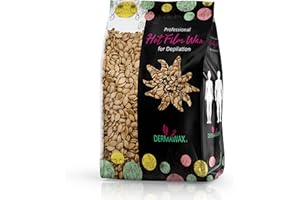 Dermawax Złoty wosk twardy do woskowania, perły woskowe, profesjonalne usuwanie włosów, do depilacji twarzy, nóg, ramion, pach, szpatułką drewnianą, bez obręczy, 1 kg