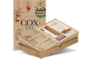 COX & CO Cox&Co. Christmas Chocolates Gift Set - Luxury Dark Chocolate Selection Box with 4 x Dark Bars + 1 x Hot Chocolate Spoon - Hamper