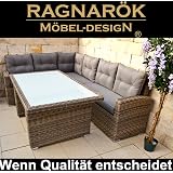 Poly Rattan Ecklounge Set 3tlg schwarz Gartenmöbel Hocker ...