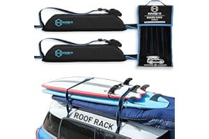 Hang 11 Surfboard Roof Rack - Fits Any Vehicle, Carries up to 3 Boards, Extra-Wide 1.5" Straps, Surfboard Car Rack, Soft Universal Roof Carrier for Surf Board Paddle Board & SUP (Single / 3 boards)