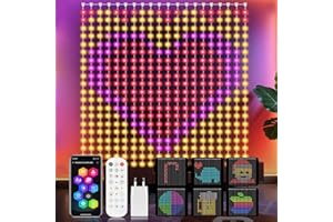 YOOHBERRYS Cortina de Luces, Cortina LED Inteligente Con Control Remoto/APP, USB, DIY Dinámico e Minutero, 400 LEDs Cortina Luminosa Luces Navidad Boda Exterior e Interior IP65 (2 x 2M)