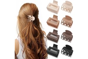 ZUFIO Pinces à cheveux | Petites pinces à cheveux pour femme | Pinces à cheveux rectangulaires pour cheveux fins carrées pour cheveux fins pour femme (S marron)