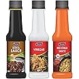AACTUALA Soya Sauce | White Vinegar | Red Chilli Sauce | 100% Natural | No Preservatives | Combo Pack (200 grams Each) - Pack of 3