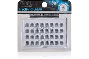Ardell Trío de Pestañas Postizas Individuales con nudo | Individuals Short Black | Contiene 32 Pestañas individuales | Color negro - Medida corta | perfectas para realzar tu mirada