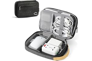 Veki Portable Travel Cable Organiser Bag, Waterproof Electronics Accessories Organizer Bag, Universal Carry Travel Gadget Bag for Cables, USB Drive, Charger, Power Bank, Memory Card, SD Card (Black)