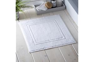 Drift Home White Shower Mat (50 x 50cm) - 100% Eco Sustainable Cotton - Bathroom Mat, Door Mat, Bathroom Accessory, Absorbent Bath Mat - Abode Eco Collection