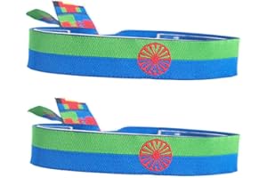 GOS Best Supplies 2 Pulseras De Tela Colores de la Bandera Gitana Para Hombre Mujer Unisex