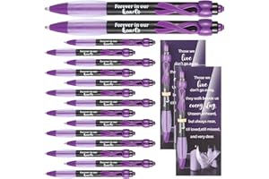 WWmily 50 Set Funeral Pens Bulk Funeral Keepsakes Gifts for Guests Include Ribbon Awareness Memorial Ballpoint Pens Poem Cards, Celebration of Life Sympathy Condolence Remembrance Gifts
