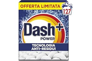 Dash Detersivo Lavatrice Per Bucato In Polvere, 127 Lavaggi, Tecnologia Anti Residui, Rimuove le Macchie, Efficace anche a Freddo e in Cicli Brevi