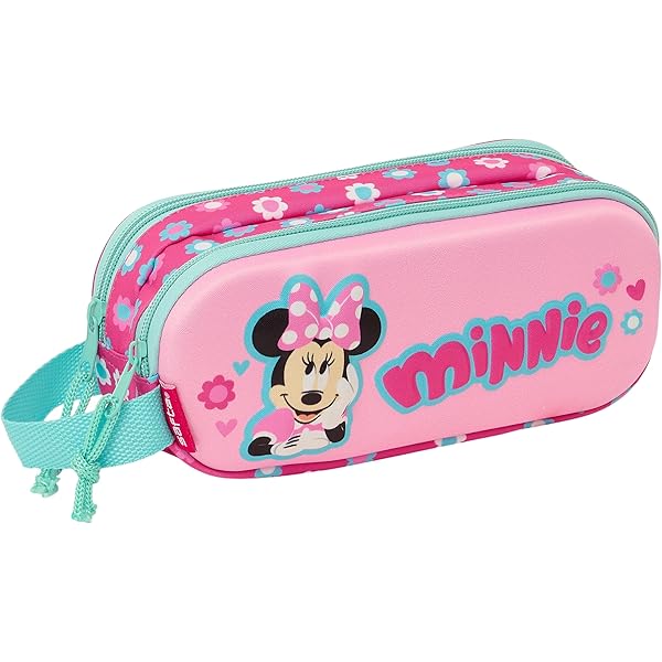 Trousse Rectangulaire Disney Minnie Mouse Rentrée Scolaire, Multicolore, Taille Unique, Trousse à Crayons