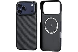 pitaka Hülle für iPhone 17 Pro Magnetische Handyhülle aus Aramidfaser mit Kamerasteuerung Schutzhülle Kompatibel mit Magsafe [Ultra Dünne Hülle] mit Angenehmem Griff Schwarz/Grau