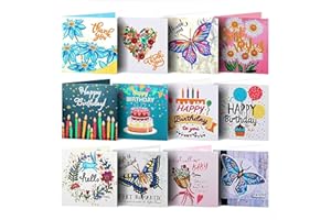 VDYXEW 12 Stück 5D DIY Diamond Painting Karten, Diamond Painting Geburtstag Karten, für Muttertag, Thanksgiving, Valentine