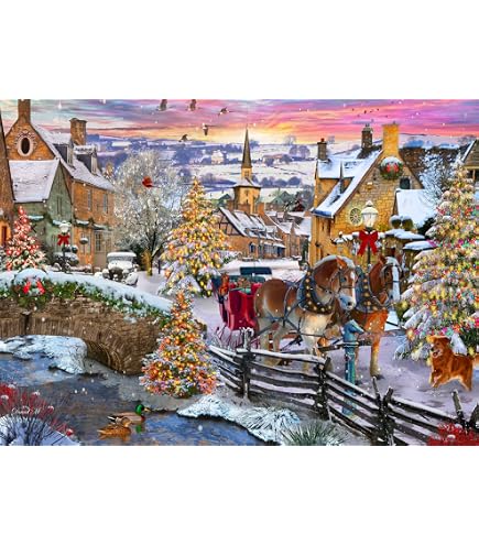 Weihnachtliche Nacht Puzzle – 1000 Teile, Motiv Von Dominic Davison, 68 X 49 Cm