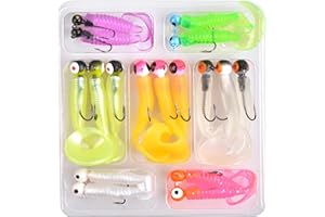 Shaddock Fishing® - Kit set di esche da pesca nuovo elegante top nelle vendite ganci, esca morbida, esca coda verme 17pcs/lotto 3,3 g/4,8 g/6,5 g.