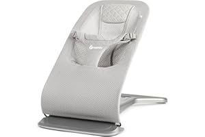 Ergobaby 3-in-1 Evolve Bouncer Mesh, transat ergonomique pour les nouveau-nés de la naissance aux tout-petits, balançoire respirante avec insert pour nouveau-né (2,5 kg - 13,2 kg), Light Grey