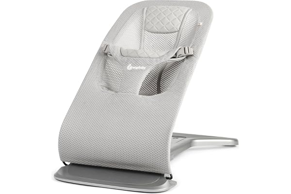 Ergobaby 3-in-1 Evolve Bouncer Mesh, transat ergonomique pour les nouveau-nés de la naissance aux tout-petits, balançoire respirante avec insert pour nouveau-né (2,5 kg - 13,2 kg), Light Grey