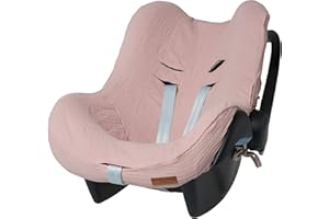 Baby's Only - Bezug Babyschale Breeze - Gruppe 0+ - Geeignet für Maxi-Cosi - Atmungsaktiven Babyschalenbezug - Schonbezug für Autositz - 3-Punkt-Gurte - Sommerbezug für Mädchen - Alt Rosa