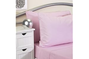 Tiacare Bed Linen - Fire Retardant to BS EN 7175 (Pink, Pillow Case 2 pack)