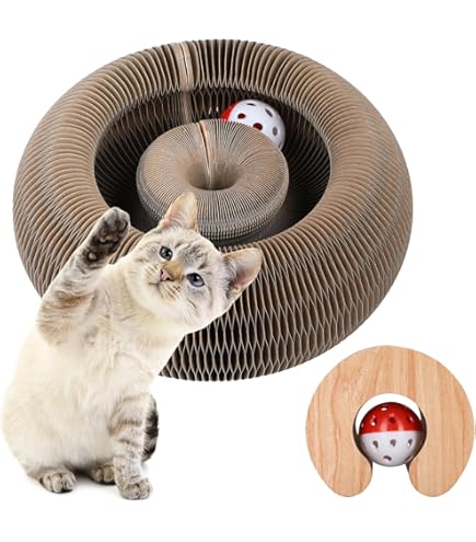 Kratzkokon Für Katzen - Faltbare Kratzunterlage Mit Ball