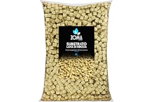 ZOMA Lana di roccia per piante, Substrato professionale in cubetti 1x1x1 – Perfetto per Idroponica e Coltivazioni senza suolo – Inerte ad alta resistenza e drenaggio ottimale 6 L
