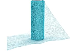 ARVOV Tischläufer Rolle, Tischläufer Weihnachten Papierrolle, Tischband Gold und Silber, Tischläufer Hochzeit, Vlies Tischläufer für Party Weihnachten Hochzeit DEK (Turquoise, 15 x 900 cm)