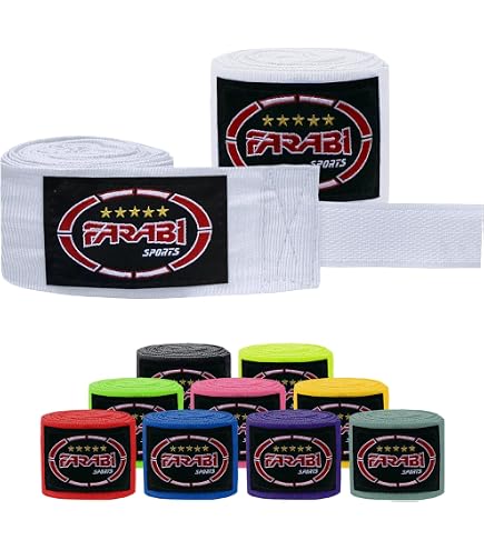 UBF Gants de boxe en gel, longues sangles de poignet, élastiques, rembourrés, protection des mains, Muay Thai, MMA, arts martiaux, boxe de frappe, bandages d'entraînement sous les gants