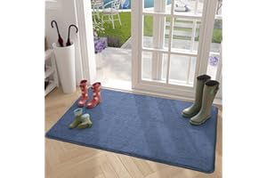 COLOR&GEOMETRY Color G Felpudo de Entrada, Alfombra Absorbente Entrada Impermeable y Lavable para Atrapar, Alfombrilla Antideslizante, Pasillo, Cocina, Dormitorio, 50 x 80 cm, Azul