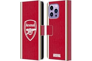 Head Case Designs Officially Licensed Arsenal FC Home 2023/24 Crest Kit Leather Wallet Case Compatible With Apple iPhone 14 Pro Max