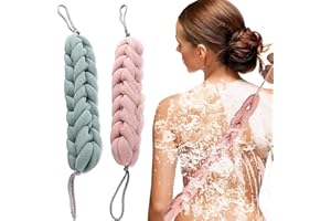 YANCLIFE Spugna da doccia, Spugna da bagno spugna luffa Spugna di sapone a rete per bagno doccia rete spugna cura della pelle scrub spazzola per il corpo scrubber posteriore per uomo donna, verde e rosa