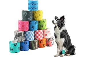 Zosenyer 15 Rollos Vendas Autoadhesivas 5 cmX4.5M, Color Venda Elastica Adhesiva,Venda Cohesiva Esparadrapo Deportivo,Vendaje Elástico Adhesivo para Dedos,Muñecas,Tobillo,Perros,Caballo,Mascotas