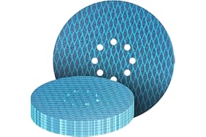 GZKTY Dischi Abrasivi 225mm, 25 Pezzi, 8 Fori, Grana 40 60 80 120 240, Giraffa levigatrice per cartongesso/muro/legno