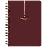 Matt Notebook 2026-2027 A5 Keten Akademik Ajanda Spiralli 15x21 cm - 17 Aylık Bordo