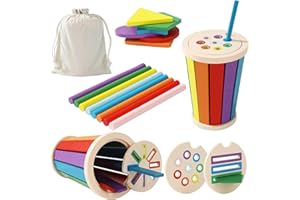 CAIXINYI Giocattoli Montessori per bambini, Giochi di abbinamento di colori e forme in legno, per Giochi Montessori 2 Anni, Giocattoli impilabili e ordinabili per bambini da 1 a 3 anni